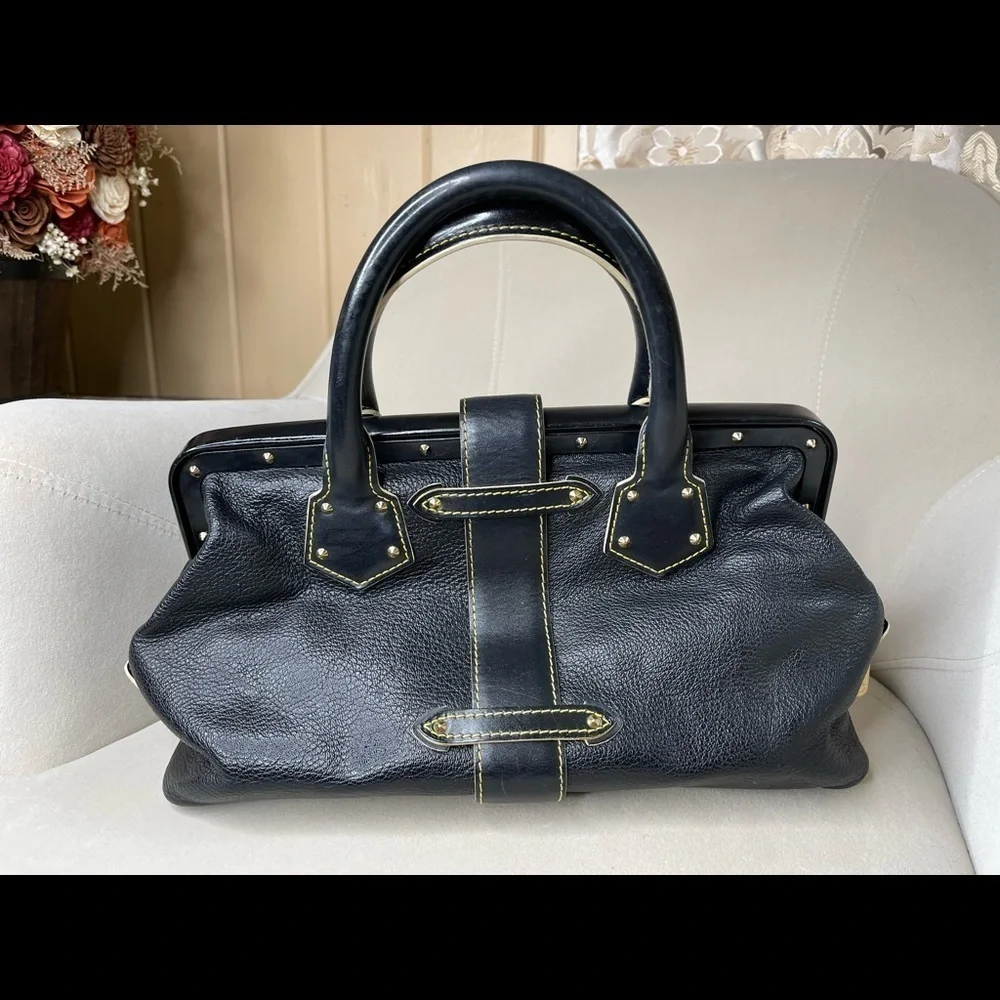 Authentic Louis Vuitton Suhali L'Ingenieux PM Black Leather DR Satchel Handbag